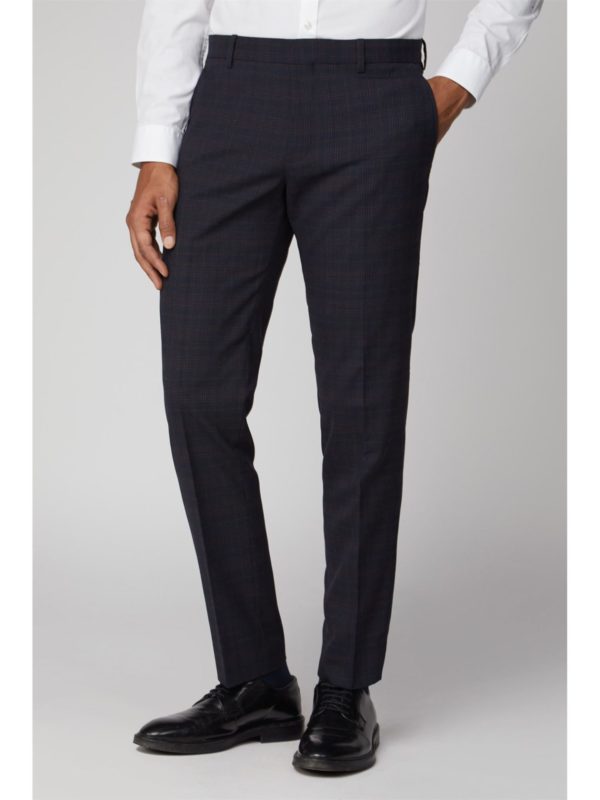 Ben Sherman Midnight Rust Texture Check Slim Fit Suit Trouser 42r Navy loving the sales
