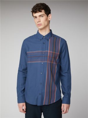Blue Long Sleeve Checked Striped Shirt | Ben Sherman | Est 1963 - Medium loving the sales