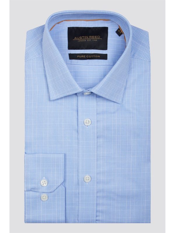 Branded Blue Prince Of Wales Check Shirt 15.5 Blue loving the sales