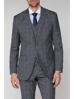 Jeff Banks Grey Windowpane Check Soho Suit Jacket 38r Grey loving the sales