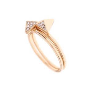 Ladies Karen Millen Pvd Gold Plated Double Arrow Ring Large loving the sales