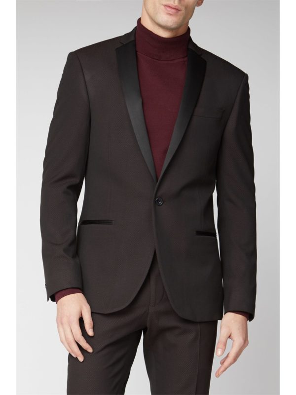Limehaus Burgundy Texture Slim Suit Jacket 38r Burgundy loving the sales