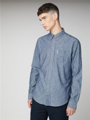 Men's Blue Long Sleeved Chambray Shirt | Ben Sherman | Est 1963 - Xs loving the sales