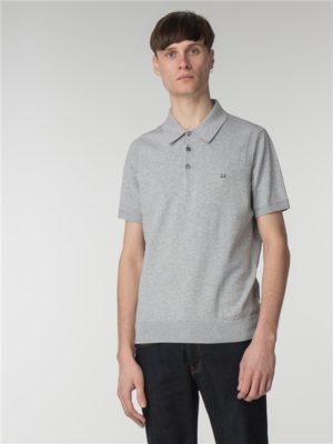 Men's Grey Cotton Knitted Polo Shirt | Ben Sherman | Est 1963 - Xs loving the sales