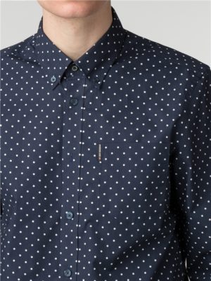 Men's Navy Blue & White Polka Dot Shirt | Ben Sherman | Est 1963 - Medium loving the sales
