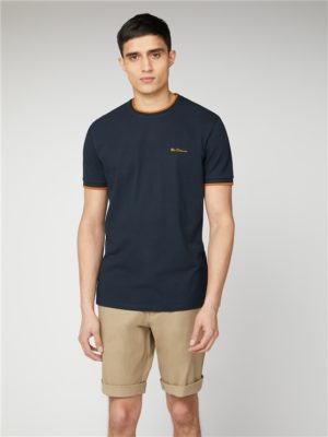 Men's Navy Pique T-Shirt | Tipped Tee | Ben Sherman Est 1963 - Xs loving the sales