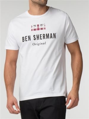 Men's White Original Cotton T-Shirt | Ben Sherman | Est 1963 - Medium loving the sales