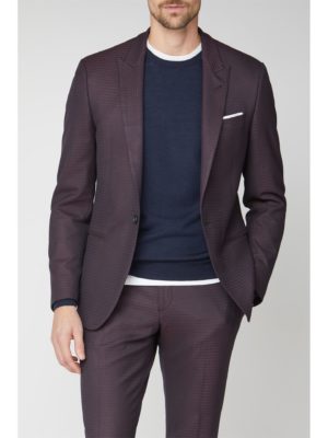 Racing Green Burgundy Dogtooth Tailored Fit Suit Jacket 38r Burgundy loving the sales