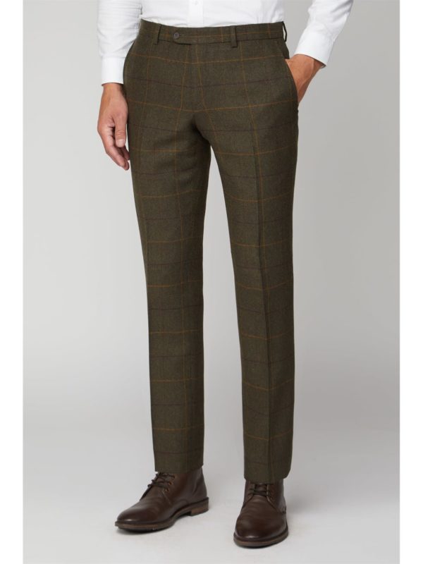 Racing Green Green Heritage Check Tailored Fit Trousers 32r Green loving the sales