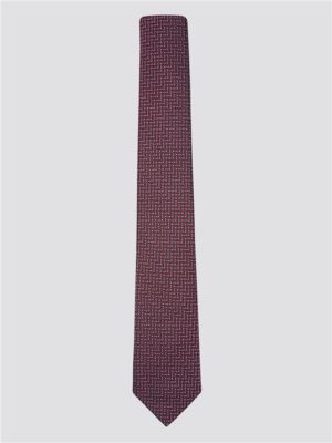 Red Jacquard Textured Silk Tie | Ben Sherman | Est 1963 - One Size loving the sales