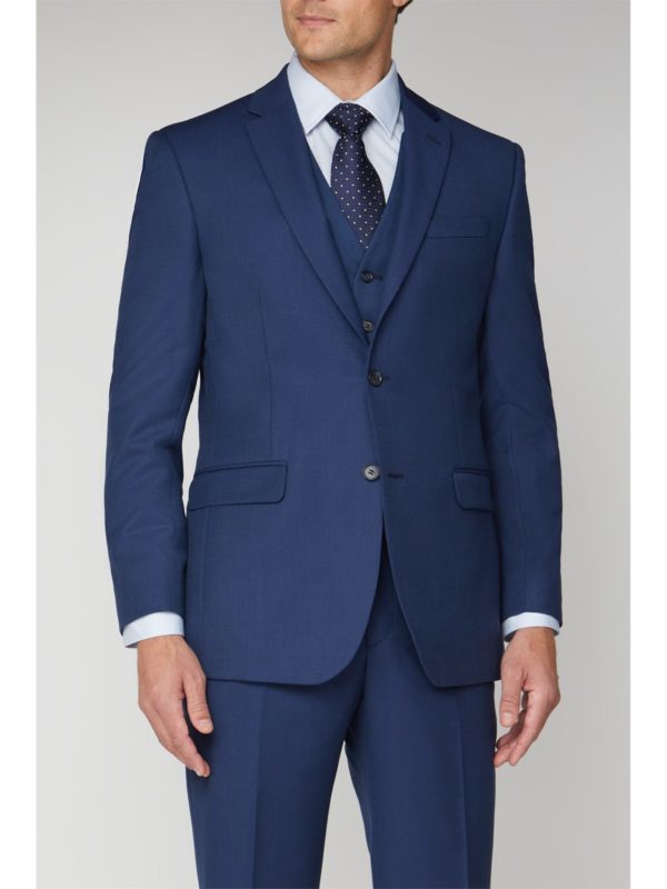 Scott  Taylor Blue Textured Regular Fit Jacket 40s Blue loving the sales