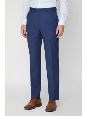 Scott  Taylor Blue Textured Regular Fit Trouser 36r Blue loving the sales