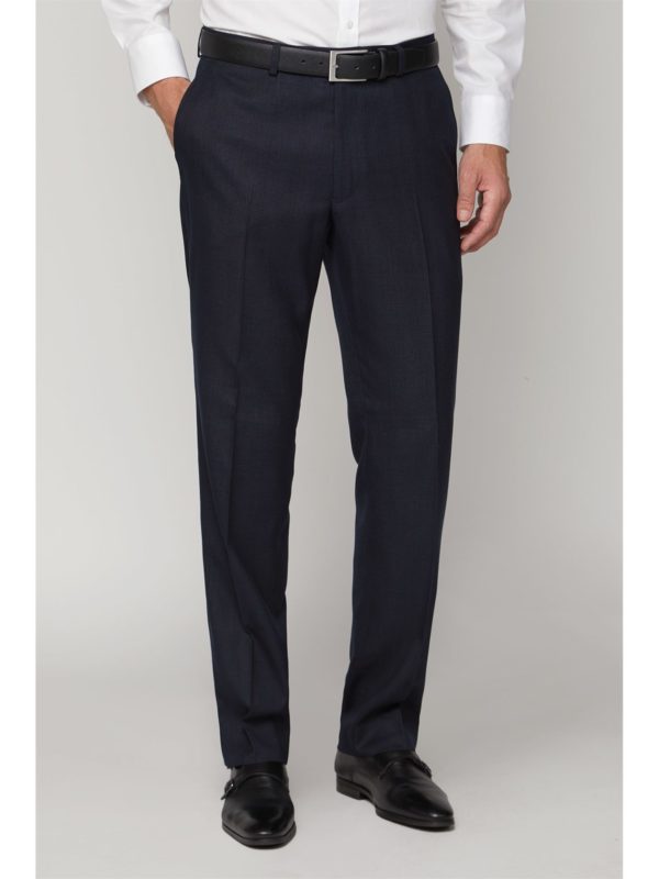 Scott  Taylor Navy Check Regular Fit Trousers 48r Navy loving the sales