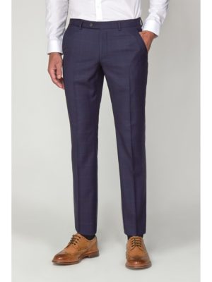 Scott  Taylor Navy With Rust Windowpane Check Trousers 46r Navy loving the sales