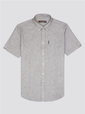 Short Sleeve Linen Shirt Khaki | Ben Sherman - Large loving the sales