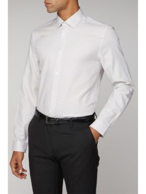 Ben Sherman Grey Long Sleeve Dobby Shirt 15 Grey loving the sales