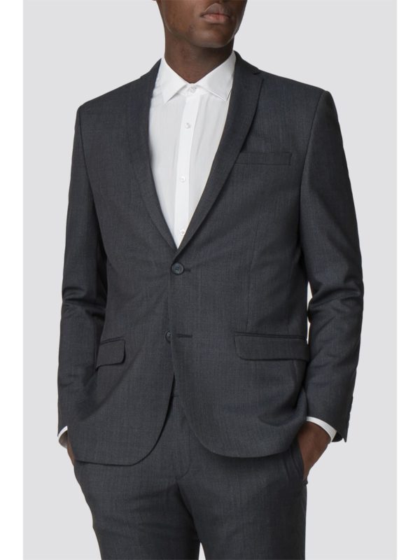 Blue Grey Semi Plain Slim Fit Suit Jacket 36r Blue loving the sales