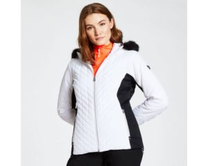 Dare 2b - Women's Icebloom Luxe Faux Fur Trimmed Quilted Ski Jacket White loving the sales