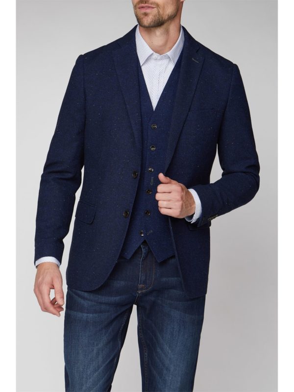Jeff Banks Stvdio Neps Navy Tweed Blazer 38r Blue loving the sales