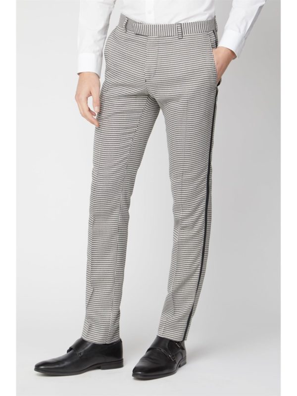 Limehaus Black Puppytooth Checked Skinny Fit Mens Suit Trousers 30r Black loving the sales