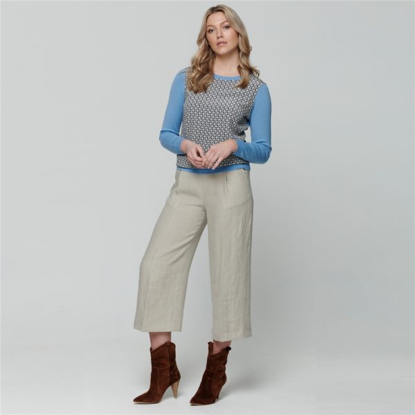 Magee 1866 Beige Willow Cropped Irish Linen Trousers loving the sales