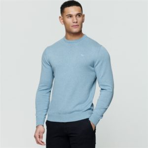 Magee 1866 Blue Carn Cotton Crew Jumper loving the sales
