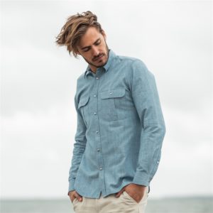 Magee 1866 Blue Drumbar Washed Denim Tailored Fit Shirt loving the sales