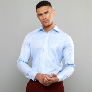 Magee 1866 Blue Formal Dress Collar Tailored Fit Shirt loving the sales
