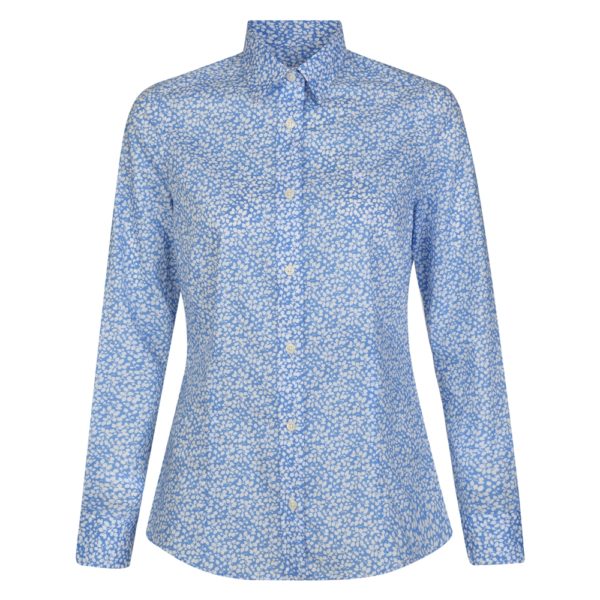 Magee 1866 Blue & White Tracy Floral Leaf Liberty Print Tailored Fit Shirt loving the sales