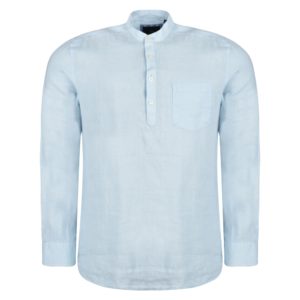 Magee 1866 Irish Made - Baby Blue Linen Corlea Grandfather Classic Fit Shirt loving the sales