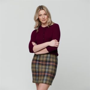 Magee 1866 Multicoloured Carey Checked Donegal Tweed Skirt loving the sales