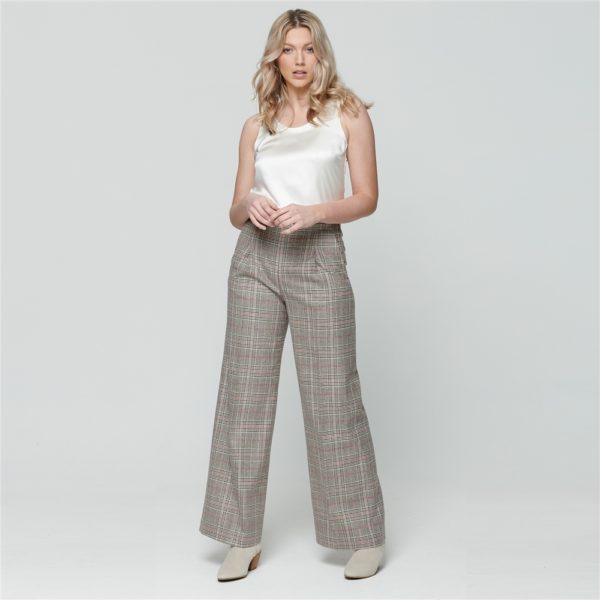 Magee 1866 Multicoloured Willow Checked Donegal Tweed Wide Leg Trousers loving the sales