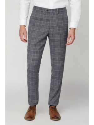 Marc Darcy Enzo Blue Grey Tweed Check Mens Suit Trouser 30r Blue loving the sales