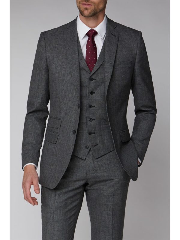 Racing Green Charcoal Texture Tailored Fit Suit Jacket 42l Charcoal loving the sales