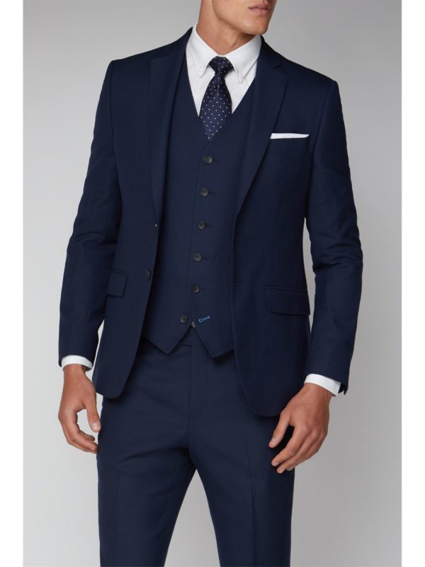 Stvdio Blue Scratch Texture Slim Fit Ivy League Suit Jacket 38l Blue loving the sales