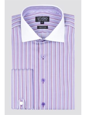 Stvdio Lilac Jerba Stripe Shirt 17.5 Lilac loving the sales