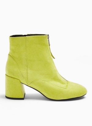 Womens Belle Lime Zip Front Boots