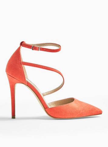 Womens Crystal Coral Asymmetric Court Shoes