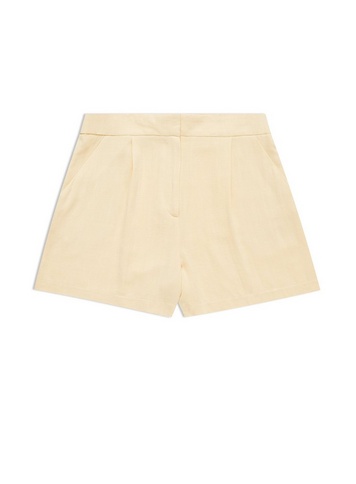 Womens Lemon Shorts With Linen
