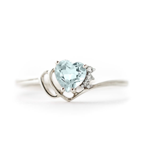 Aquamarine & Diamond Passion Ring In Sterling Silver loving the sales