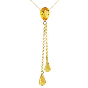 Citrine Droplet Pendant Necklace 3.75 Ctw In 9ct Gold loving the sales