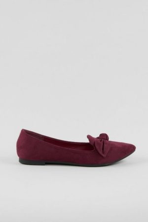 Berry Bow Detail Ballerina Shoe