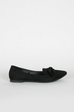 Black Bow Detail Ballerina Shoe