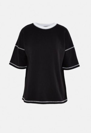 Black Co Ord Contrast Stitch Sweatshirt loving the sales