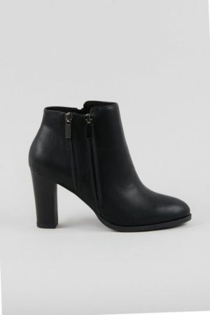 Black Double Zip Ankle Boot