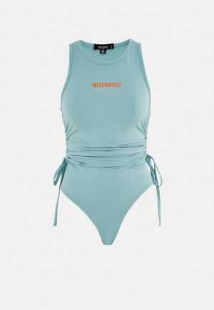 Blue Missguided Ruched Side Bodysuit loving the sales
