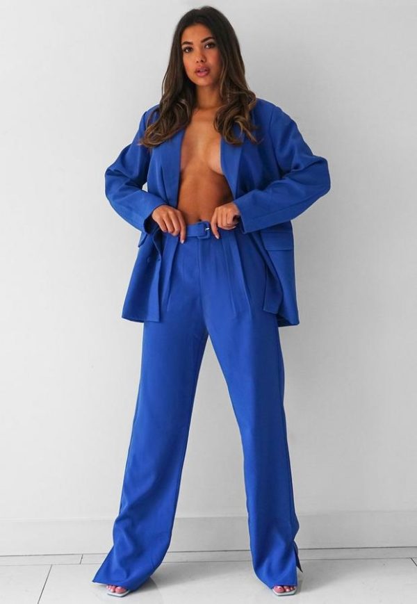 Blue Tailored Straight Leg Trousers loving the sales