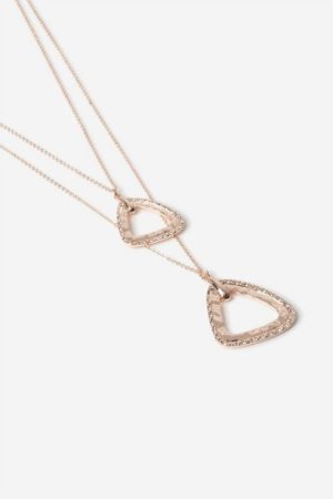 Gold Crystal Double Row Necklace