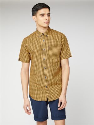 Gold & Navy Short Sleeve Gingham Shirt | Ben Sherman | Est 1963 - 4xl loving the sales