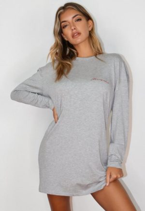 Grey Missguided Oversized Night T Shirt Dress loving the sales